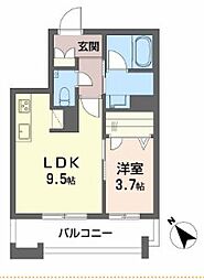 コンフォート H2026 1LDKの間取図画像