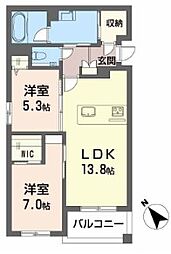 コンフォート H2026 2LDKの間取図画像