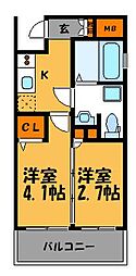 グランフォーレ西公園アネックス 2Kの間取図画像