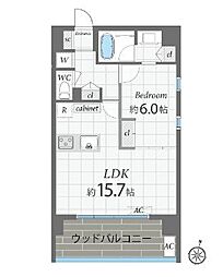 ナビールコート警固 1LDKの間取図画像