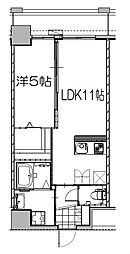 ヴァーグポルトグラン 1LDKの間取図画像