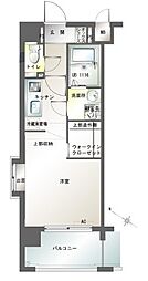 エンクレスト渡辺通南 1Kの間取図画像