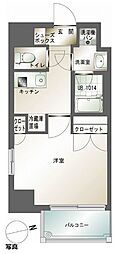 エンクレスト天神4 1Kの間取図画像
