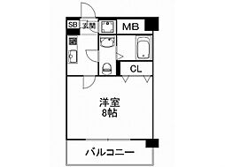 サヴォイグランデス 1Kの間取図画像