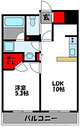 ルキシア薬院 1LDKの間取図画像