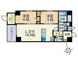 Odaki Bldg OTEMON 2SLDKの間取図画像