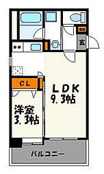 アクタス天神2 1LDKの間取図画像