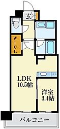 RJRプレシア百年橋 1LDKの間取図画像