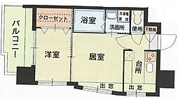 エステート・モア平尾公園通り 2Kの間取図画像