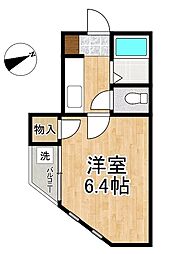 フルーレ筑紫丘 1Kの間取図画像