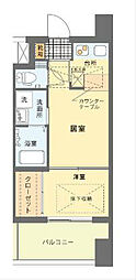 エステート・モア天神 1LDKの間取図画像