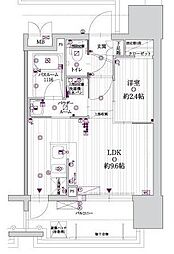 グランフォーレプライム高宮 1LDKの間取図画像