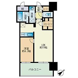 RJRプレシア大橋駅前 1LDKの間取図画像