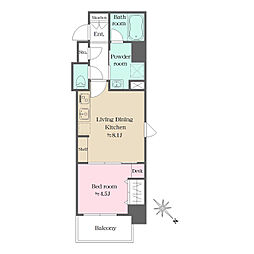 ウエリスアーバン大塚 1LDKの間取図画像