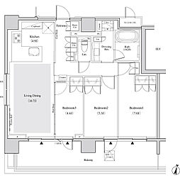 ザ・パークハビオ代々木 3LDKの間取図画像