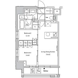ザ・パークハビオ蕨 2LDKの間取図画像