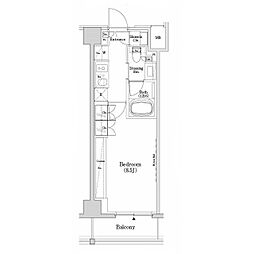 ザ・パークハビオSOHO市谷左内町 1Kの間取図画像