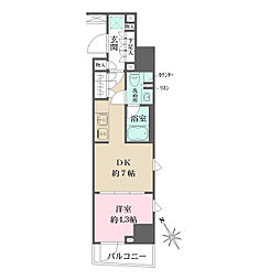 ルフォンプログレス四谷 1DKの間取図画像