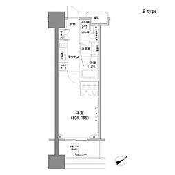 パークハビオ西新宿 1Kの間取図画像