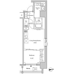 ザ・パークハビオSOHO高田馬場テラス 1LDKの間取図画像