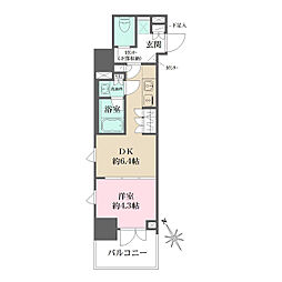 ルフォンプログレス四谷 1DKの間取図画像
