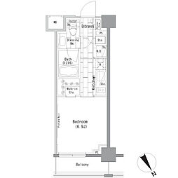 ザ・パークハビオヨコハマヤマテ 1Kの間取図画像