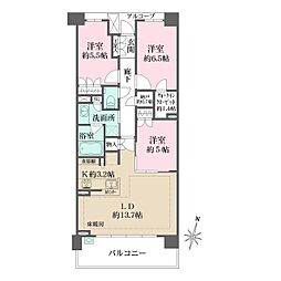 ザ・パークハウス新川崎 3LDKの間取図画像