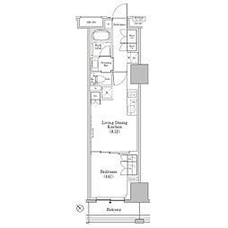 ザ・パークハビオSOHO新横浜 1LDKの間取図画像