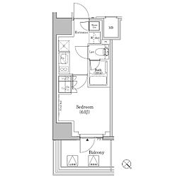 ザ・パークハビオSOHO新横浜 1Kの間取図画像