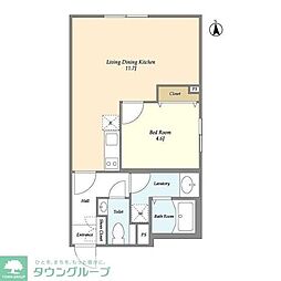 ＳＯＬＡＳＩＡ　ｒｅｓｉｄｅｎｃｅ　高円寺II 2階1LDKの間取り