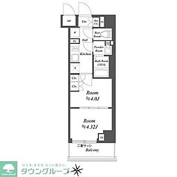 ブランシエスタ荻窪 6階2Kの間取り