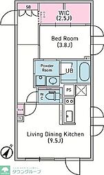 デュオメゾン渋谷松濤 401 4階1LDKの間取り