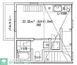 Florence八幡山 2階1DKの間取り