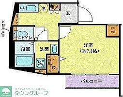 ディアレイシャス池尻大橋 1Kの間取図画像
