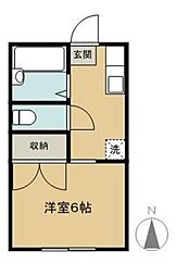 パルハイツ 1Kの間取図画像