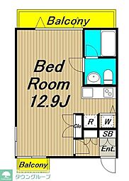 東松原ポイント ワンルームの間取図画像