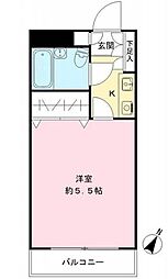 サンイワキハイツ 1Kの間取図画像