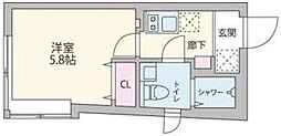 クーカイ・テラス代田橋 1Kの間取図画像