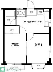 セントメアリー八幡山2 2DKの間取図画像