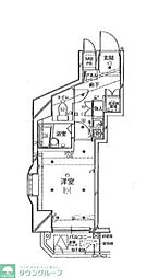 クレアシオンイチガヤニシ 1Kの間取図画像