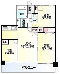 ナイス・アーバン鶴ケ谷ヒルズ 3LDKの間取図画像