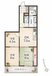 朝日プラザ泉中央 3DKの間取図画像