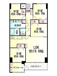 錦ケ丘セントラルハイツ 4LDKの間取図画像
