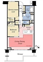 パークホームズ駒沢ザレジデンス 2LDKの間取図画像