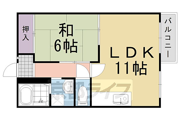 京都府長岡京市今里3丁目(賃貸アパート1LDK・2階・40.78㎡)の写真 その2