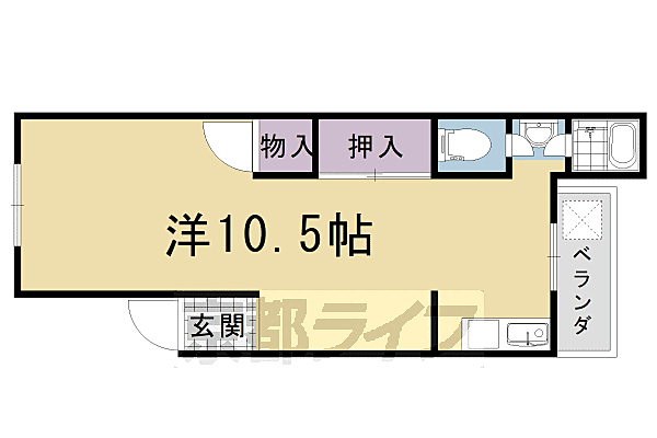 京都府長岡京市長岡2丁目(賃貸マンション1K・2階・27.00㎡)の写真 その2