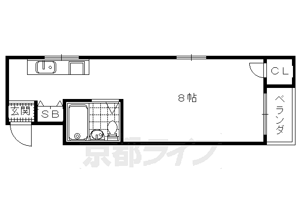 メゾン・ド・ノース 202｜京都府京都市右京区嵯峨北堀町(賃貸マンション1R・2階・17.82㎡)の写真 その2