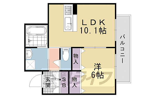 京都府京都市伏見区羽束師鴨川町(賃貸マンション1LDK・3階・41.24㎡)の写真 その2