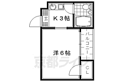 ドエル綾小路 3階1Kの間取り