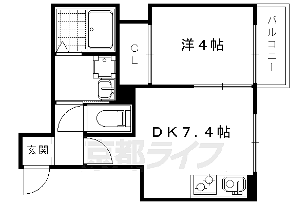 プログレーッソ西ノ京 1B｜京都府京都市中京区西ノ京馬代町(賃貸マンション1DK・1階・30.00㎡)の写真 その2